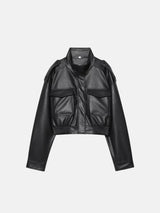 Litlookz Studio Faux Leather Bomber Jacket, view 5
