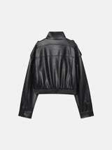Litlookz Studio Faux Leather Bomber Jacket, view 6