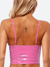 Litlookz Studio Faux Leather Bustier Crop Top, view 2