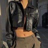 Litlookz Studio Faux Leather Cropped Jacket, view 2