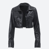 Litlookz Studio Faux Leather Cropped Jacket, view 4