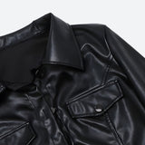 Litlookz Studio Faux Leather Cropped Jacket, view 5