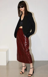 Litlookz Studio Faux Leather Midi Pencil Skirt, view 2
