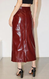 Litlookz Studio Faux Leather Midi Pencil Skirt, view 4