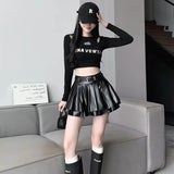 Litlookz Studio Faux Leather Mini Skort, view 3