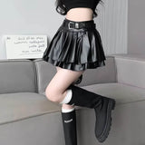Litlookz Studio Faux Leather Mini Skort, view 4