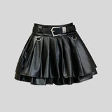 Litlookz Studio Faux Leather Mini Skort, view 6