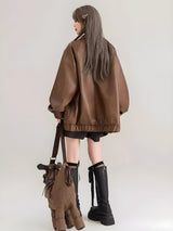Litlookz Studio Faux Leather Oversized Jacket, view 2