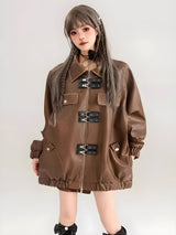 Litlookz Studio Faux Leather Oversized Jacket, view 3