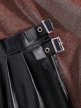 Litlookz Studio Faux Leather Pleated Micro Skirt, view 3