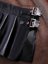 Litlookz Studio Faux Leather Pleated Micro Skirt, view 5