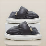 Litlookz Studio Faux Leather Puffer Slippers, view 6