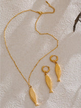 Litlookz Studio Fish Necklace & Earrings Set, view 2