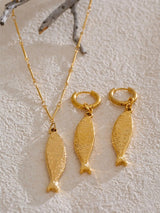Litlookz Studio Fish Necklace & Earrings Set, view 4