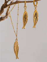 Litlookz Studio Fish Necklace & Earrings Set, view 6