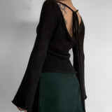 Litlookz Studio Flare Sleeved Knit Backless Top, view 4