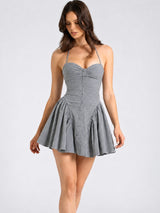 Litlookz Studio Flared Halter Mini Dress, view 3