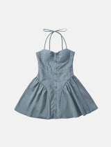 Litlookz Studio Flared Halter Mini Dress, view 5