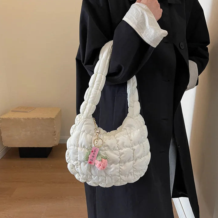 Litlookz Studio Floral Charm Puffer Bag