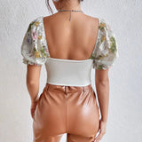 Litlookz Studio Floral Crop Corset Top, view 2