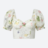 Litlookz Studio Floral Crop Corset Top, view 4