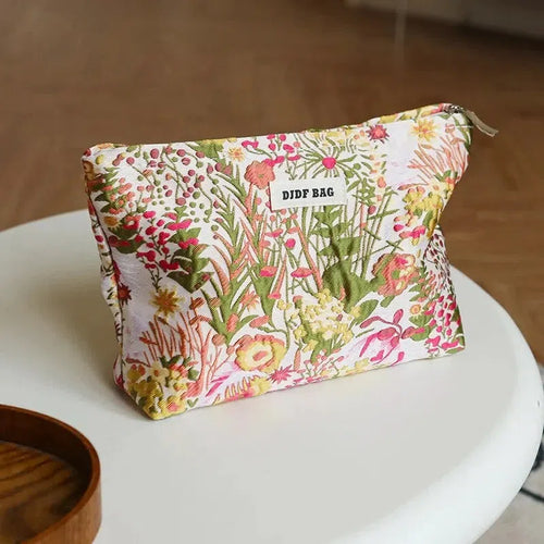 Litlookz Studio Floral Embroidered Makeup Bag