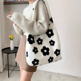 Litlookz Studio Floral Faux Fur Hobo Bag, view 4