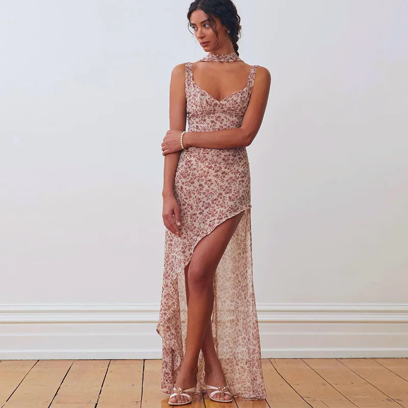 Litlookz Studio Floral High Slit Maxi Dress