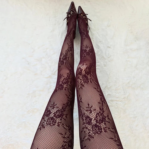 Litlookz Studio Floral Lace Sheer Tights