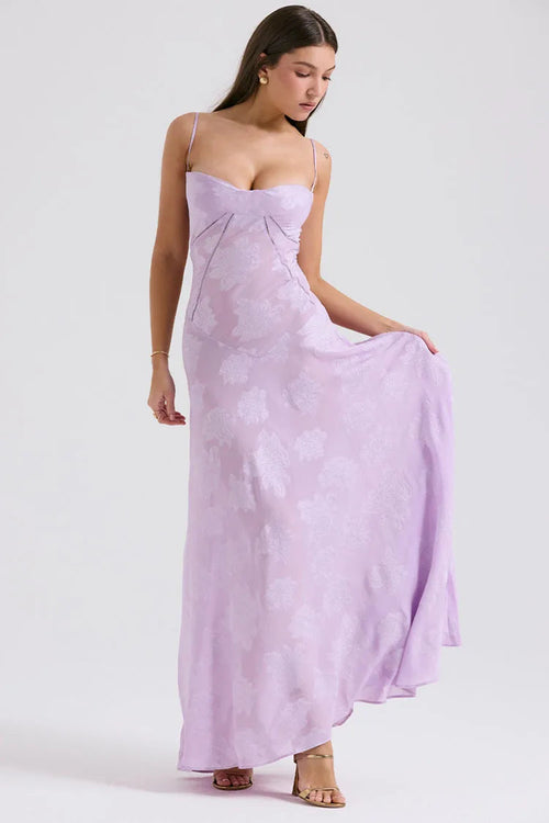Litlookz Studio Floral Lace Up Maxi Dress