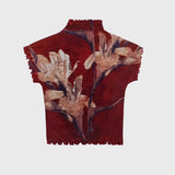 Litlookz Studio Floral Mesh High Neck Top, view 4