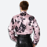 Litlookz Studio Floral Neck Tie Satin Top, view 2