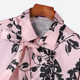 Litlookz Studio Floral Neck Tie Satin Top, view 4