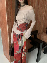 Litlookz Studio Floral Off Shoulder Top, view 2