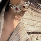 Litlookz Studio Floral Pearl Necklace, view 3