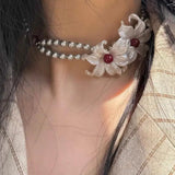 Litlookz Studio Floral Pearl Necklace, view 4