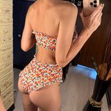Litlookz Studio Floral Ruched Bikini Set, view 2