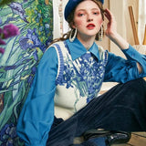 Litlookz Studio Floral Tie Front Knit Vest, view 2