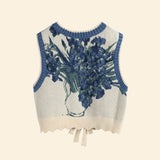 Litlookz Studio Floral Tie Front Knit Vest, view 4