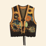 Litlookz Studio Floral Tie Front Knit Vest, view 5