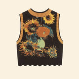 Litlookz Studio Floral Tie Front Knit Vest, view 6