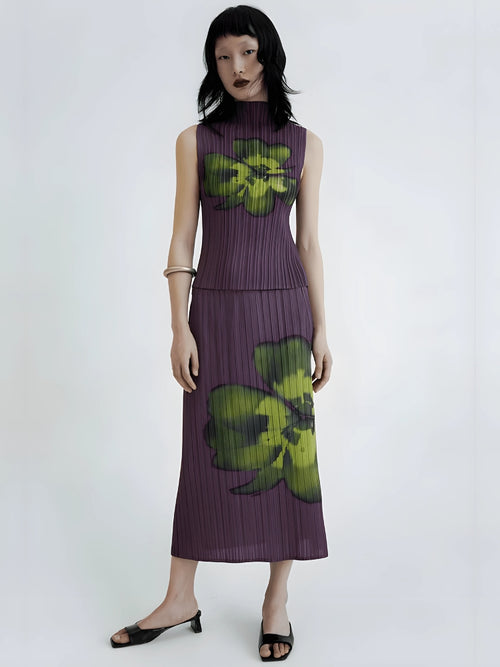 Litlookz Studio Floral Top & Midi Skirt Two Piece Set