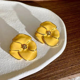 Litlookz Studio Flower Gold Stud Earrings, view 6