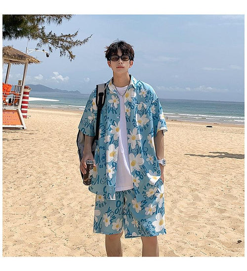 Litlookz Studio Flower Shirt & Shorts Two Piece Set
