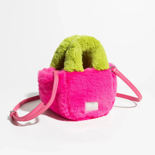Litlookz Studio Fluffy Faux Fur Basket Handbag