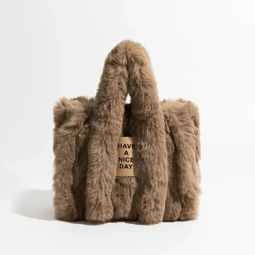 Litlookz Studio Fluffy Faux Fur Tote Bag