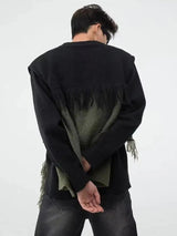 Litlookz Studio Fringe Patchwork Knitted Sweater, view 5
