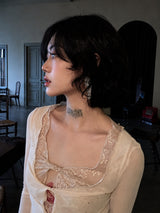 Litlookz Studio Front Tie Mesh Blouse, view 5