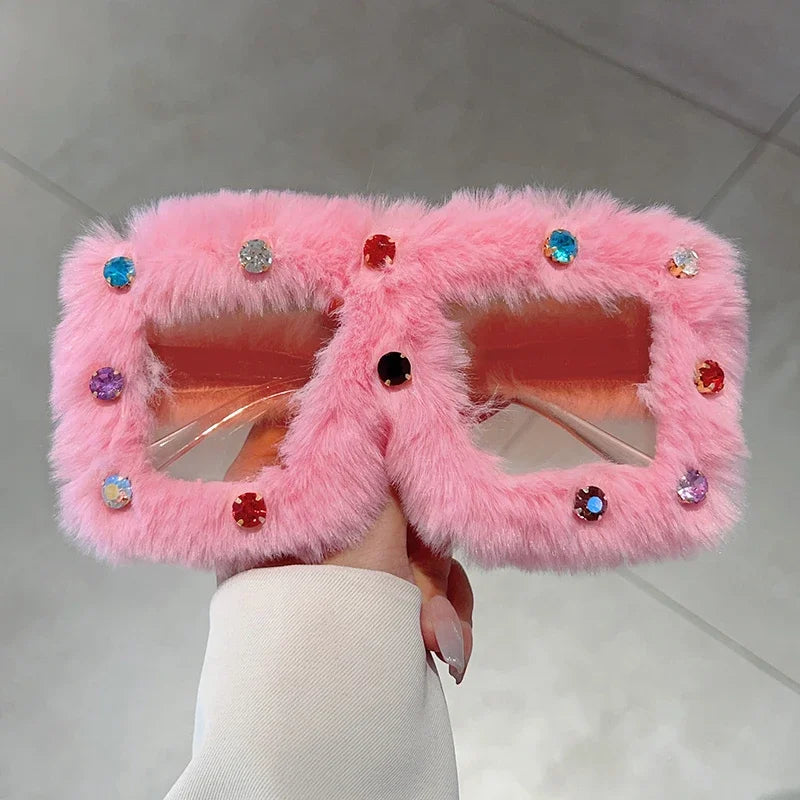 Litlookz Studio Furry Square Sunglasses