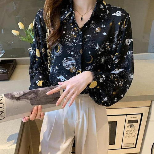 Litlookz Studio Galaxy Chiffon Shirt